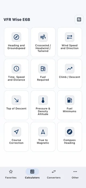 VFR Wise E6B screenshot